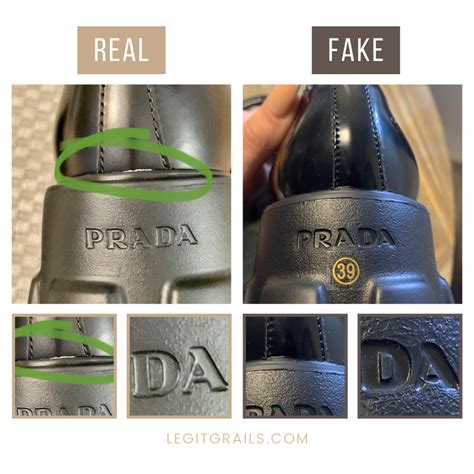 prada loafers fake vs real|REAL VS FAKE PRADA: TIPS AND TRICKS ON .